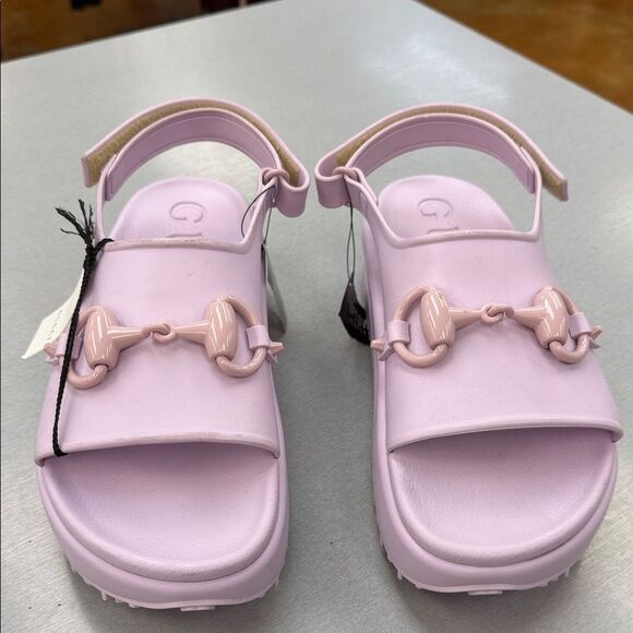 Gucci Light Pink Rubber Mules - Picture 1 of 15